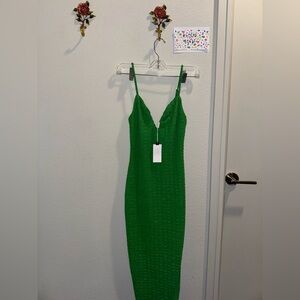 Astr Vibrant Green Midi Dress